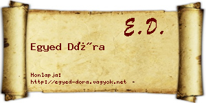 Egyed Dóra névjegykártya